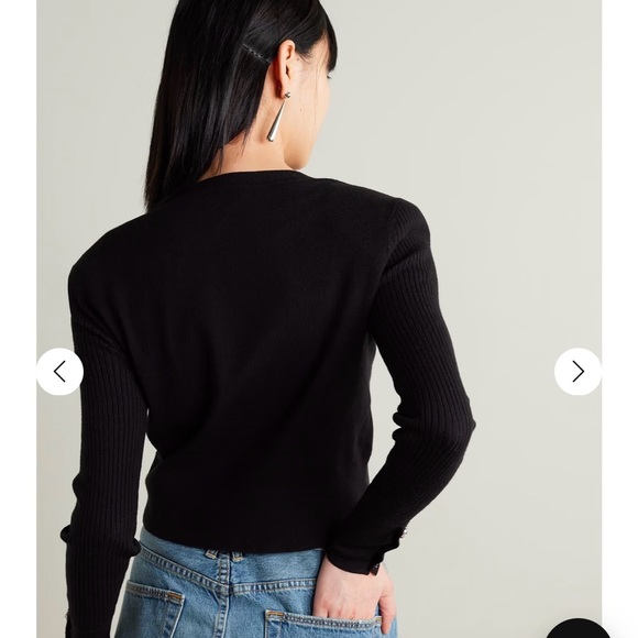 L'agence Sky Button Detail Crop Crew Sweater - Picture 5 of 13